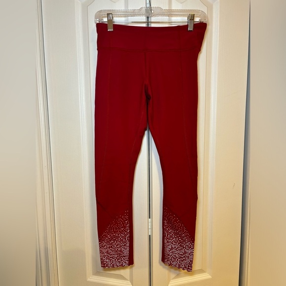 Lululemon - Casual Tight Stuff Tight *Reflective Vibrant Red Leggings in Size 6 - Picture 5 of 12